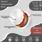 Cream Aluminium Shallow Casserole Pan with Lid - 28cm - 3.9L, by Nuovva