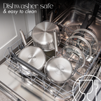 6Pcs Stainless Steel Saucepan Set – Induction Ready Pots with Glass Lids – By Nuovva