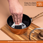 Copper Non-Stick Saucepan with Lid - 18cm, by Nuovva