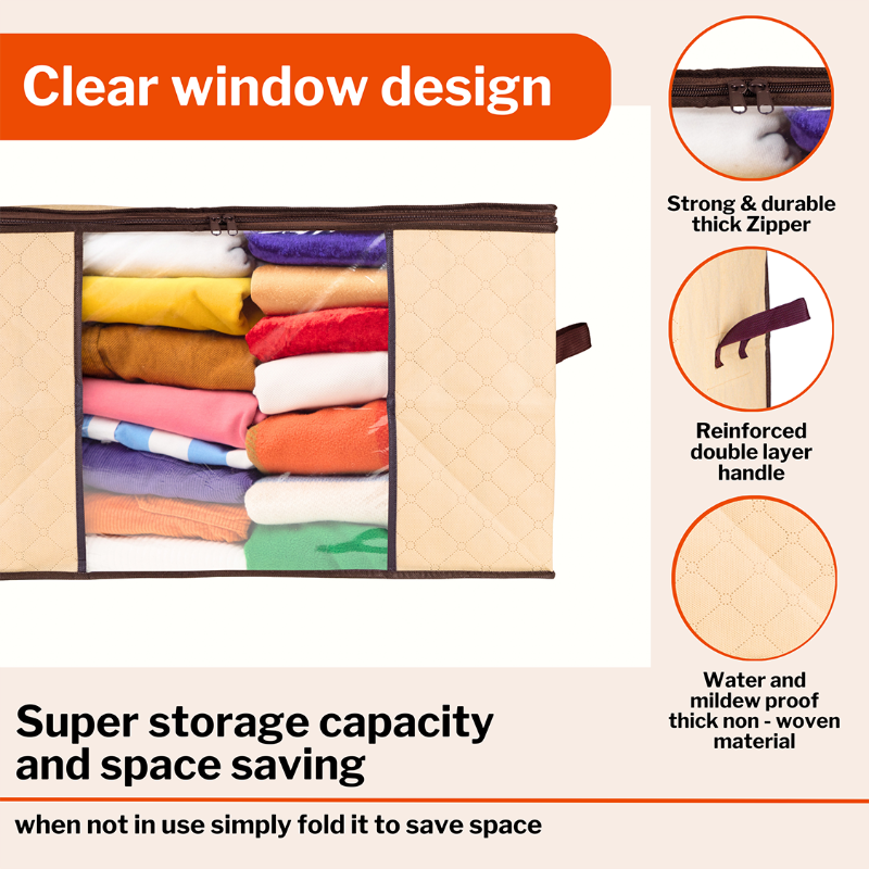 Large Clothes Storage Bag - 90L - Sets of 3 Pcs, 5 Pcs and 8 Pcs, by STACKZY