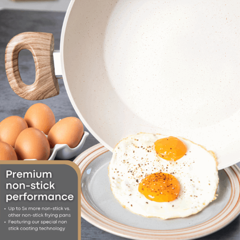 Induction Non-Stick Sauté Pan With Lid - 28cm( Multiple Colours) by Nuovva