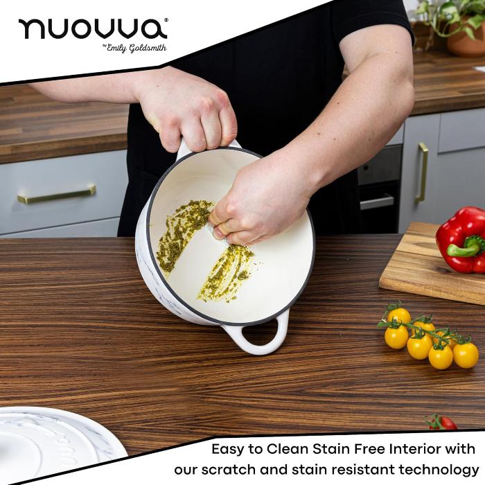 Cast Iron Dutch Oven with Lid, Casserole Pot - 24cm - 4.7L (Multiple Colours)