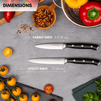 Stainless Steel Paring And Utility Knife Set - 2Pcs, by Nuovva