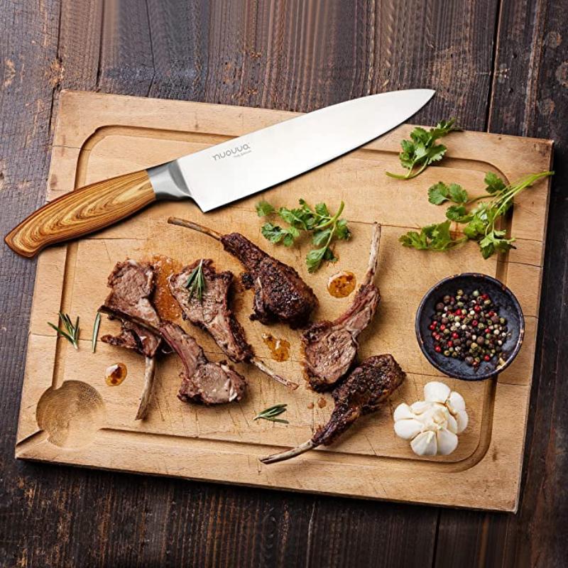 Wooden Kitchen Knife Set with Rotating Block - 7-Piece Set, by Nuovva